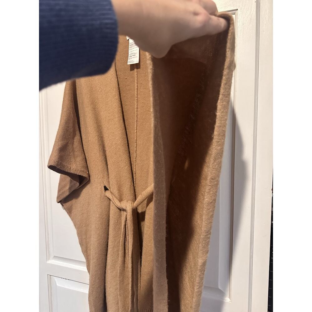 Saturday Sunday Anthropologie Lucia Tied Kimono Cape Poncho Sweater Tan 1Size - Picture 6 of 10